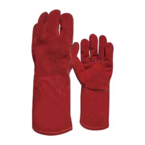 Găng tay hàn chịu nhiệt INXS F93108 da bò đỏ, dài 35 cm