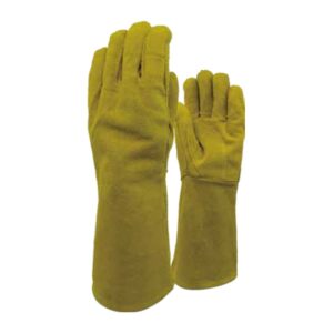Găng tay hàn chịu nhiệt da bò vàng INXS F93110, dài 40 cm